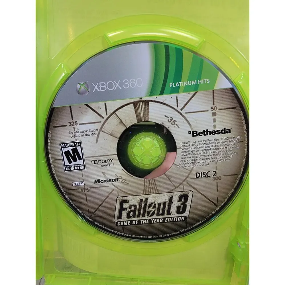Fallout 3 Game of the Year Edition Microsoft Xbox 360 Platinum Hits Best Seller
